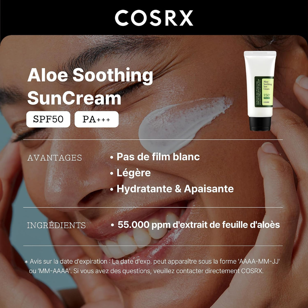 COSRX ALOE SOOTHING SUN CREAM SPF50+ 50 ml